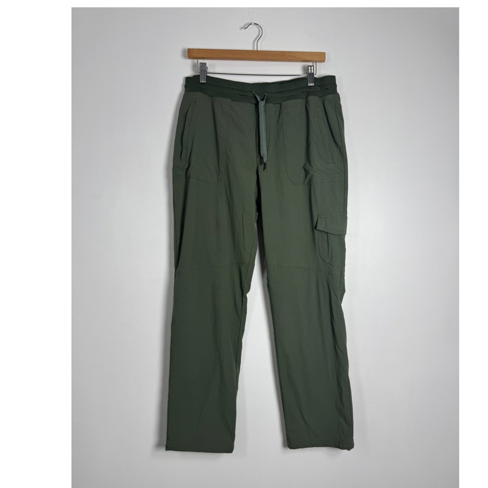 Gorpcore Eddie Bauer Womens Large Cargo Pants‎ Green Lined Hiking ELP0550T